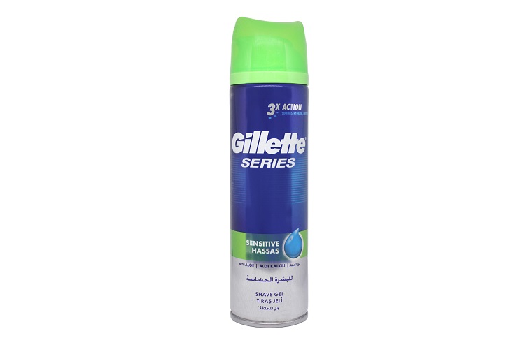 ژل اصلاح ژیلت مدل Sensitie 3X action حجم 200 میلی لیتر