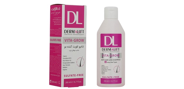 شامپو ضد ریزش و تقویت موهای چرب درمالیفت مدل Vita-Grow حجم 200 میلی لیتر