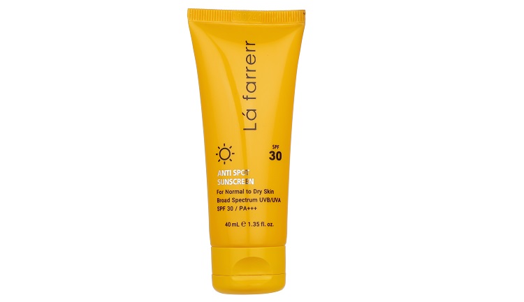 کرم ضدآفتاب و ضد لک بی رنگ لافارر مدل SPF 30 مناسب پوست های خشک و معمولی حجم 40 میلی لیتر