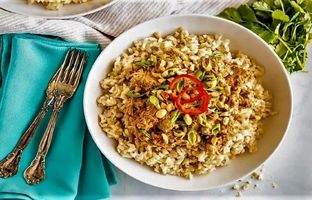 طرز تهیه پیازچه پلو با مرغ