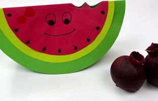 آموزش کاردستی هندوانه شب یلدا برای کودکان + ویدئو