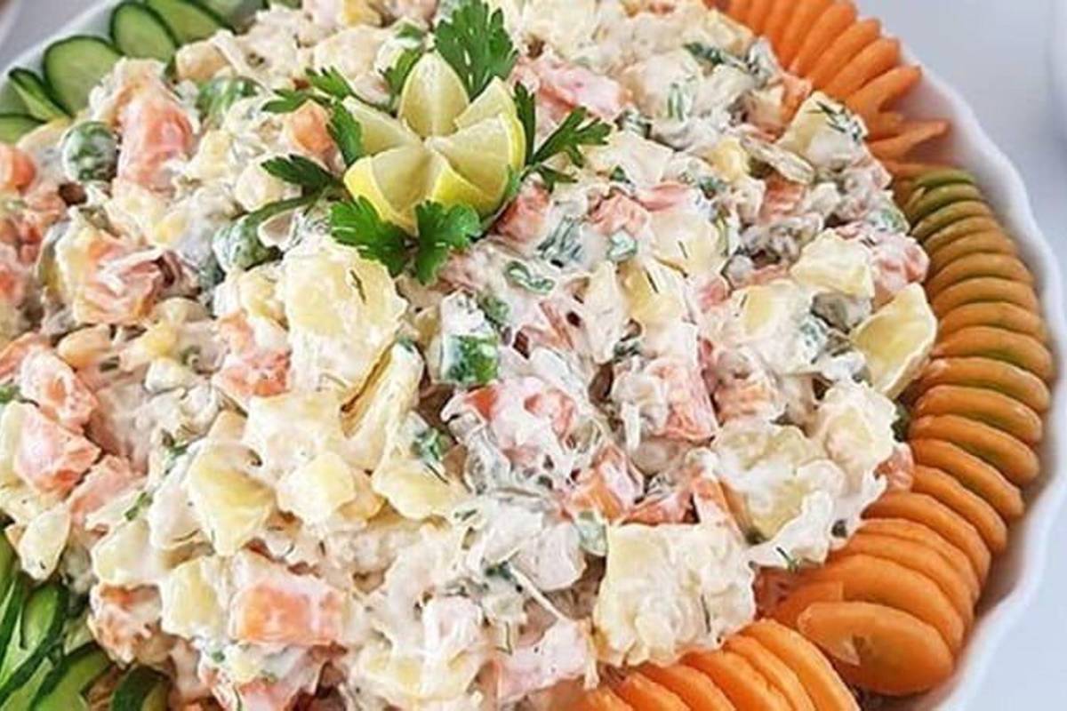 طرز تهیه سریع سالاد الویه روسی خوشمزه