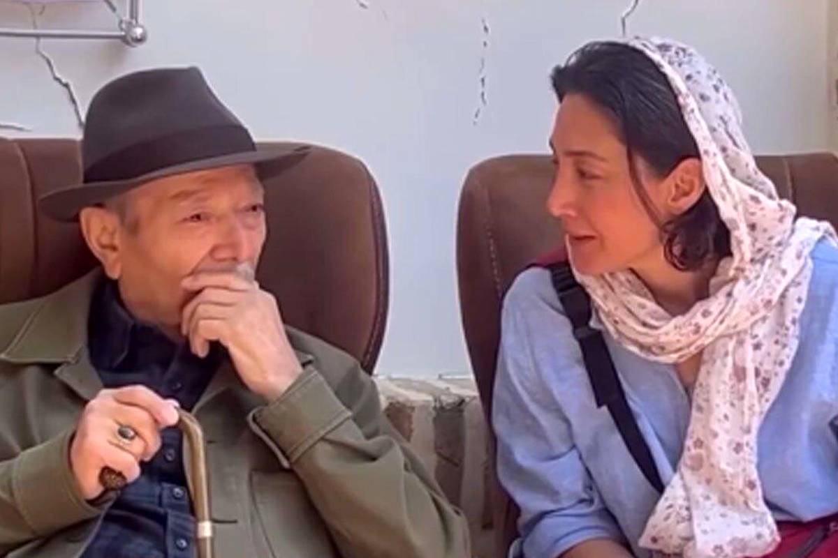 پاپاراتزی ایرانی؛ ذوق هدیه تهرانی از دیدار با علی نصیریان + ویدئو