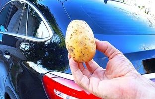 یک ترفند برای تمیز و ضدآب کردن شیشه و آینه خودرو با سیب زمینی! + ویدئو