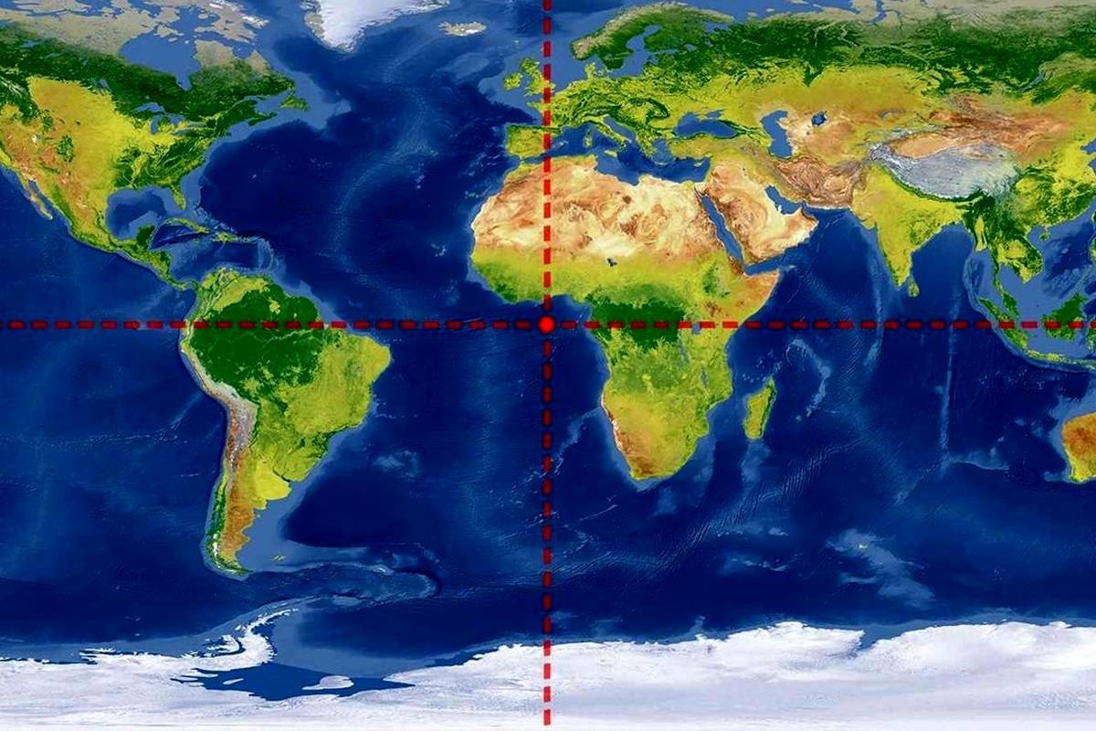 مختصات ۰.۰ روی زمین کجاست؟